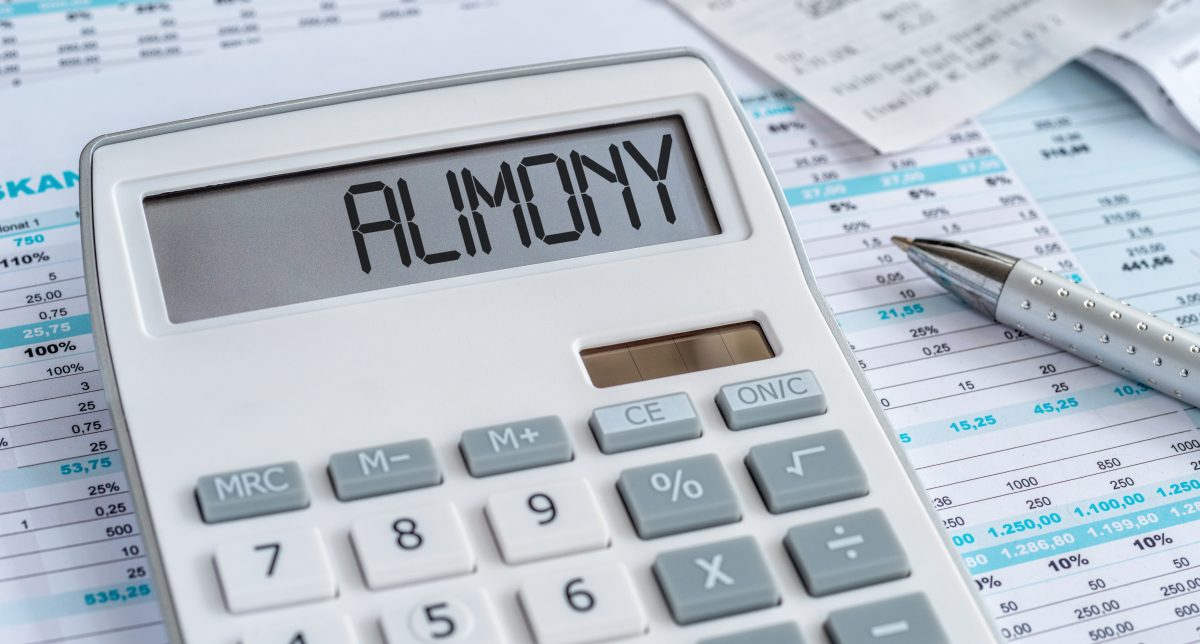 Alimony word on a calculator for determining support with Spousal Support Lawyer Sterling Heights.